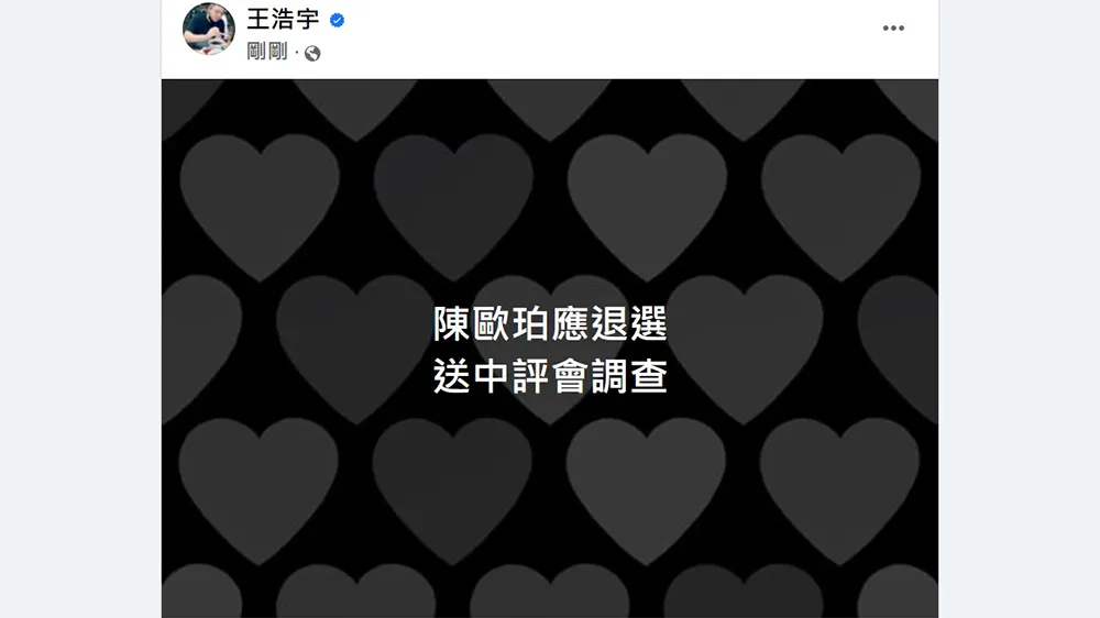 翻攝自王浩宇臉書
