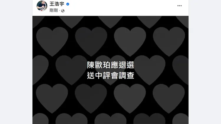 翻攝自王浩宇臉書