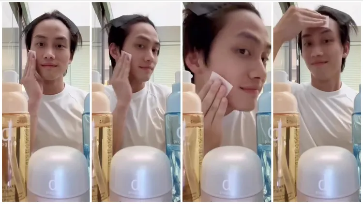 他搞笑對著鏡頭做出長達22秒的快轉動作，「公然造假」是半年來的保養紀錄，逗笑許多粉絲。翻攝fan82114 IG