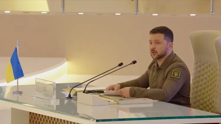 這是去年2月俄羅斯侵略烏克蘭以來，澤連斯基首度訪問中東。路透社