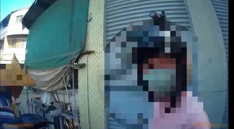 黃女稱自己只是在停等紅燈，卻莫名其妙被戴斗笠的謝姓阿公攔下。讀者提供