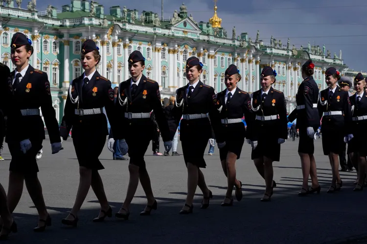 女兵預演。美聯社