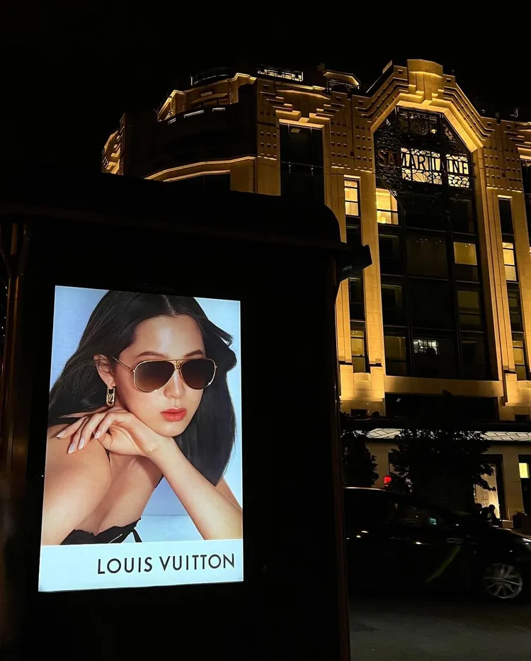 她為LV拍攝的墨鏡廣告在巴黎、倫敦街頭大放送。翻攝nanaouyang IG