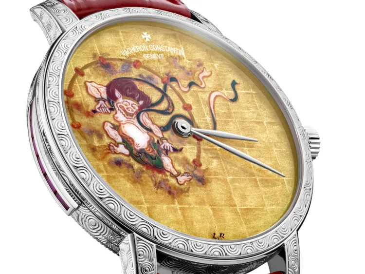 以雕刻和大明火微繪琺瑯工藝演繹的Les Cabinotiers閣樓工匠系列「God of Thunder」腕錶。品牌提供