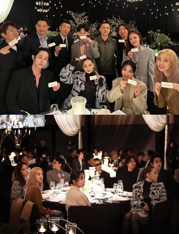 SE7EN特地準備了「YG家族桌」，包括BIGBANG、2NE1、JinuSean、李洙赫、GUMMY都到齊。翻攝CL、nowsunny IG