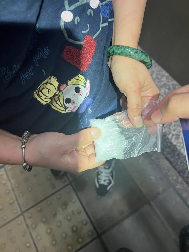 警方起獲安非他命。蘆洲警分局提供