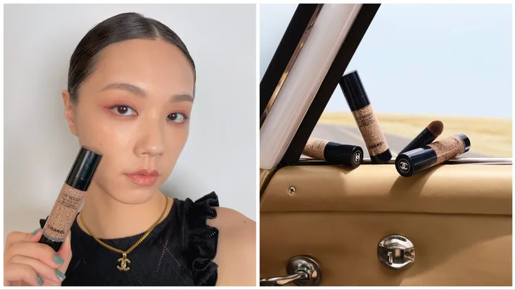 香奈兒原生美肌微滴水粉底，20ml／2500元。左圖張家玲攝、右圖品牌提供