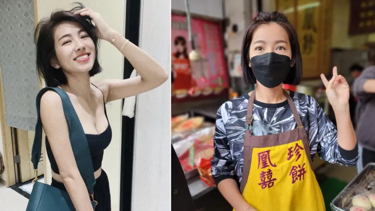 女星米可白不時回彰化老家幫忙賣餅。翻攝米可白臉書
