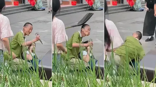 剪刀男挾持女路人　「鐵鍬偷襲砸頭」把他打懵成功救援