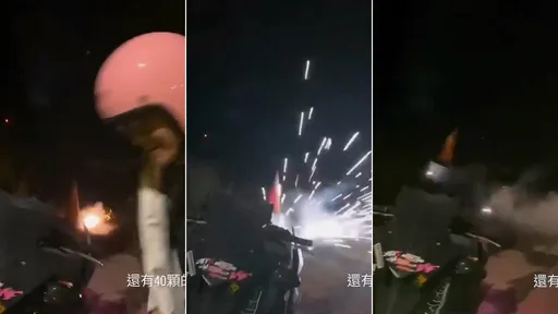 屁孩攻擊馬路三角錐自po犯行影片　「澎湖三角錐都被我們炸完了」