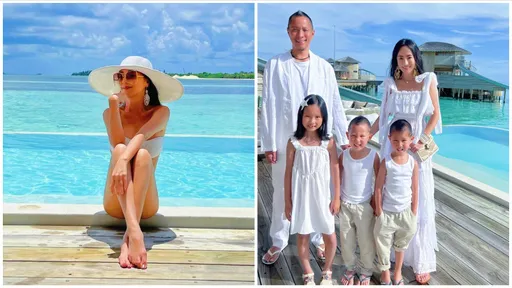 關穎結婚10周年重返婚禮地點馬爾地夫 套同件罩衫身材都沒變不科學