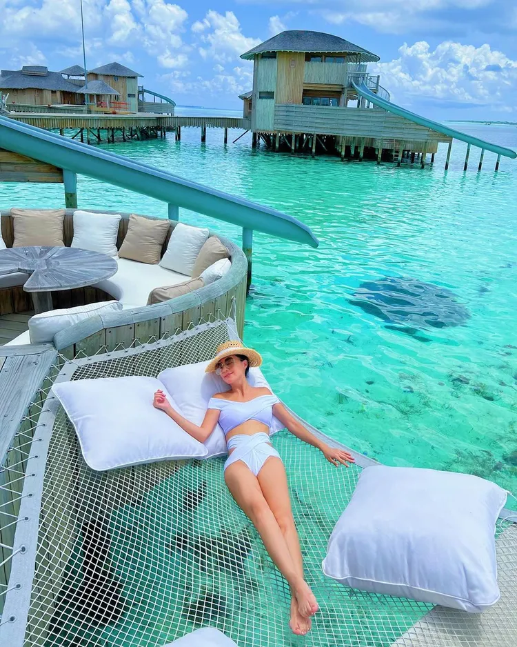關穎分享在馬爾地夫度假的美照。翻攝kwanterri IG