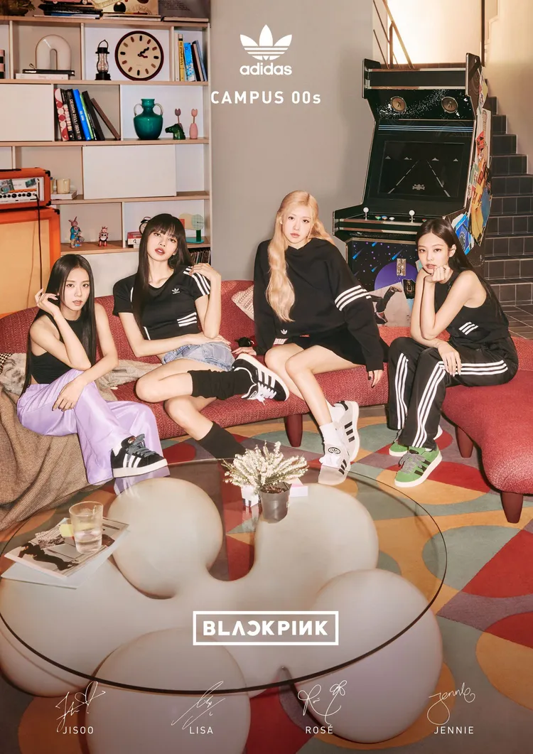 BLACKPINK搶先穿上新款Campus 00s復古滑板鞋款，各自展現Y2K個性風味。翻攝originals_kr IG