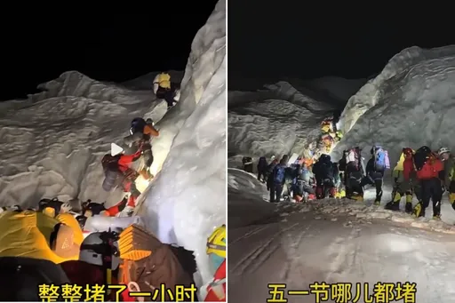 曾格爾快看!往聖母峰凌晨2點擠滿中國人 堵到喜馬拉雅山去了