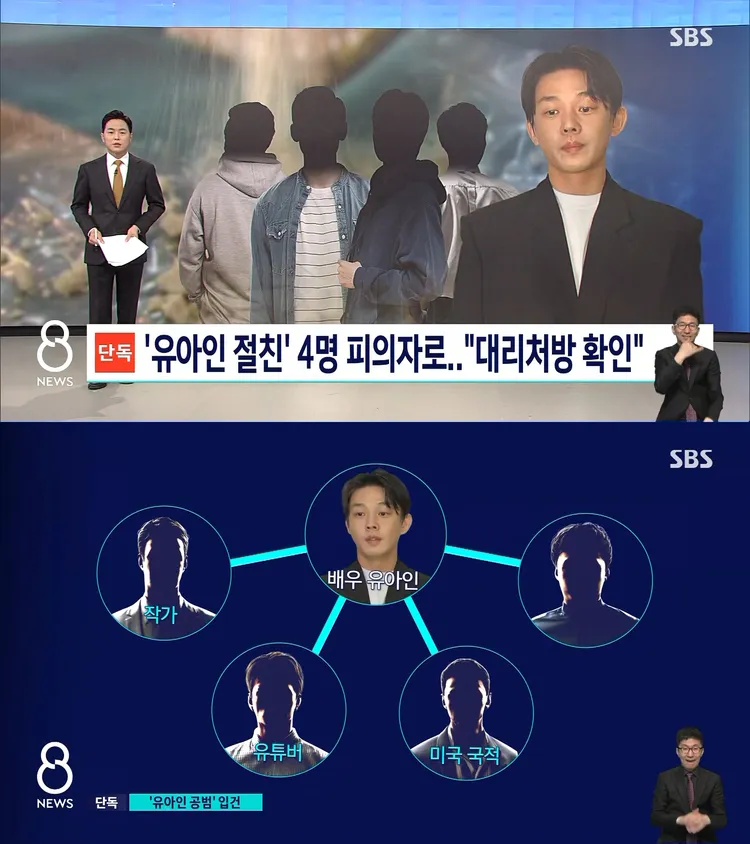 劉亞仁的4名朋友包括藝術家、美籍男性、YouTuber等4人也染毒，被從關係人身分轉換成嫌疑人。翻攝SBS