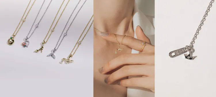 V Class 迪士尼公主系列項鍊選用5位人氣公主代表性圖案。業者提供