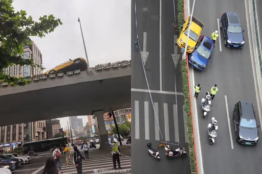 開車秒變浩克! 奧迪vs.皮卡高架生死鬥「被欺負就不想讓你活」