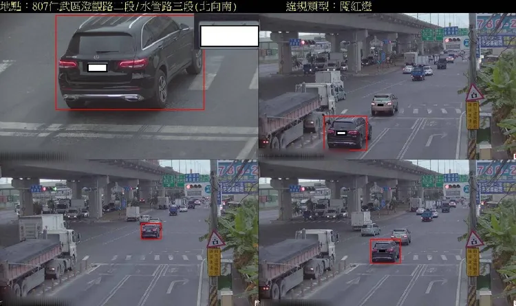 高雄市在8地點設闖紅燈科技執法設備，5月26日起正式執法取締。讀者提供