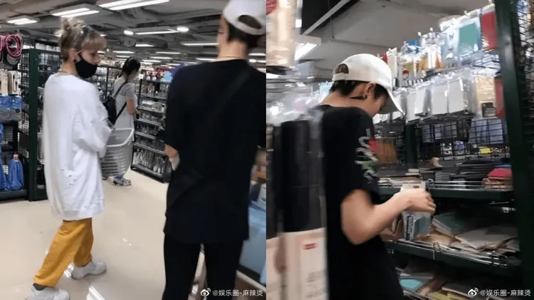 吳卓林和Andi在超市買文具，目擊網友稱Andi對吳態度很差。翻攝娛樂圈麻辣燙微博