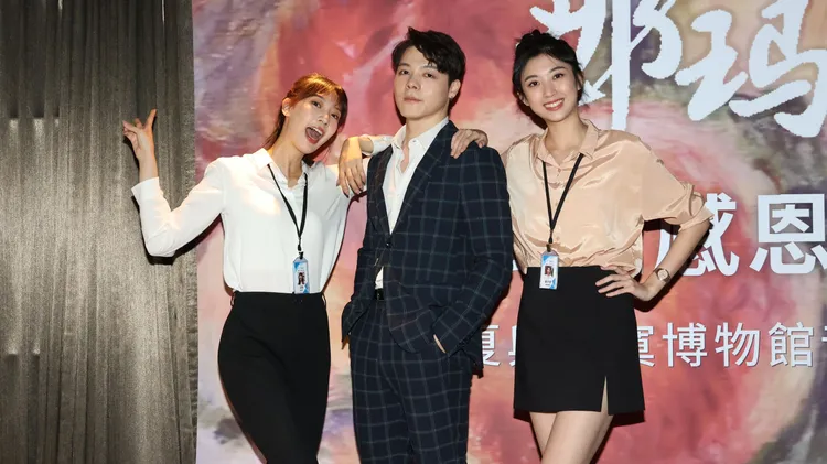 艾庭（左起）、夏天與黃子柔出席那瑪夏水蜜桃公益活動。莊宗達攝