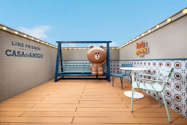 LINE FRIENDS高級露台客房陽台。業者提供