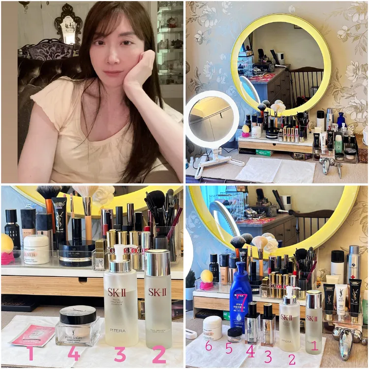 應觀眾要求分享他睡前保養和妝前保養清單，從臉到身體保養品一應俱全。翻攝《prosecutorlakulaku》的IG