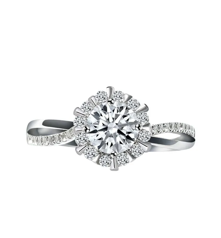 Epoch未來臻藏系列萊茵河花火18K白金鑲鑽戒指，主鑽約0.7克拉，8萬5000元。品牌提供