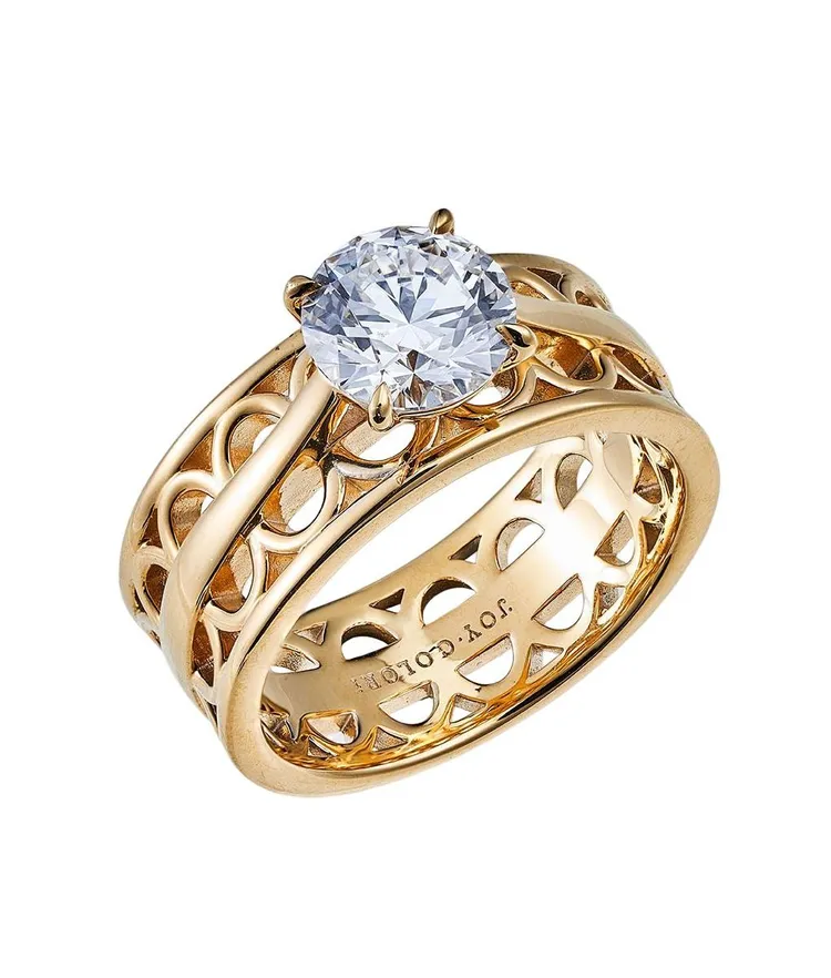 Love in Paris愛在巴黎系列Love in Droite愛在右岸18K金鑲鑽戒指，鑽石1.5克拉，36萬元。品牌提供