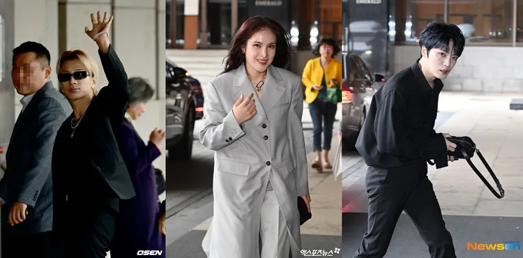 太陽（左起）、GUMMY擔任婚禮歌手，金在中到場祝福。翻攝OSEN、xportsnews、Newsen