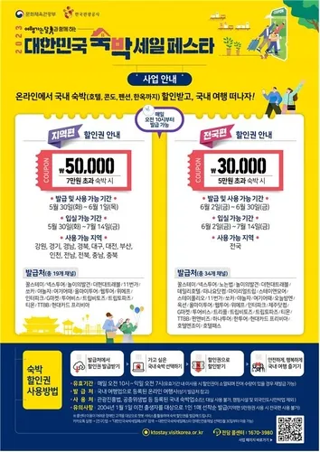 南韓發百萬酒店優惠券刺激文旅消費。翻攝南韓文化體育觀光部