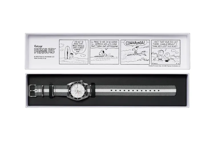 兩款聯名錶款附有印著原版四格漫畫的特製錶盒，極具收藏價值。品牌提供