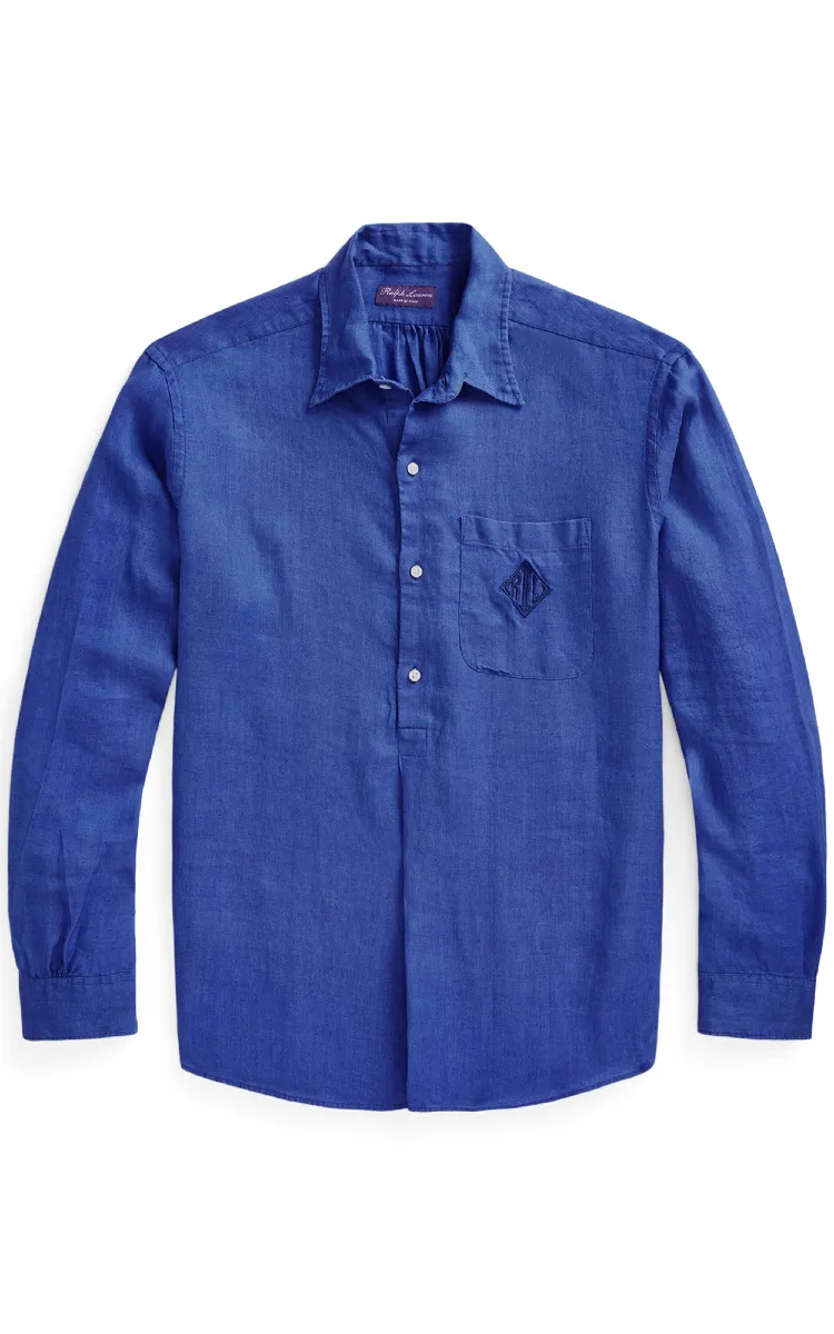 Purple Label紫標男裝亞麻襯衫，1萬2680元。品牌提供