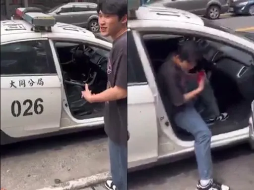 警車未上鎖私自開車門! 屁孩嘲諷:警察去哪了?下場慘了