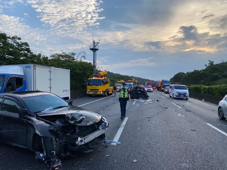 車禍現場。國道警方提供