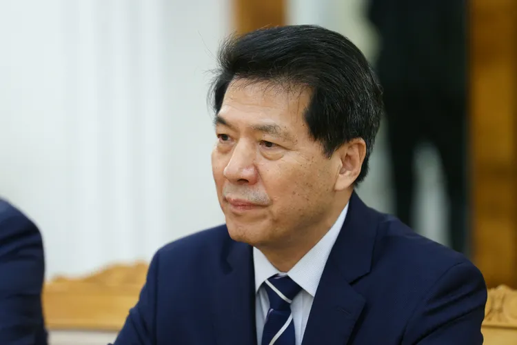 中國特使李輝在莫斯科與俄國官員會談。路透社