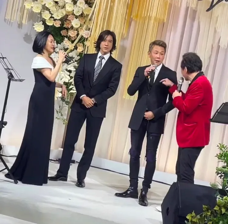 小S（左）及康康（右）訪問王力宏、陶喆炒熱氣氛。翻攝王思佳老公IG