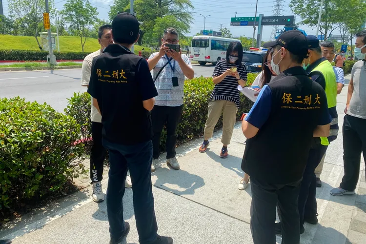 南科園區保二警方到場了解。王志弘攝