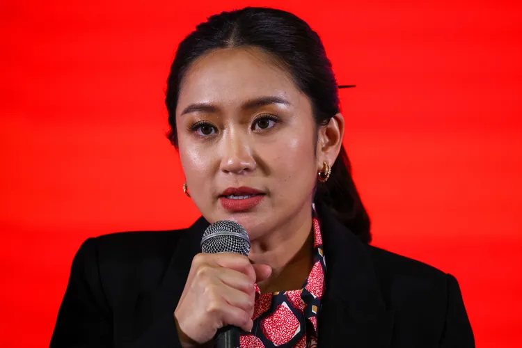 為泰黨總理候選人、泰國前總理戴克辛的女兒貝東丹。路透社