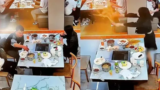 飯吃一半爆走！她怒潑「滾燙火鍋」　網見1關鍵：看來是慣犯