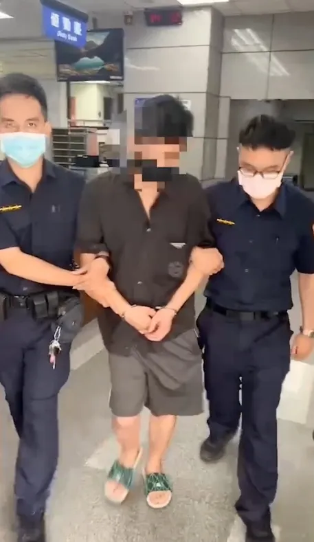 警方逮捕陳男到案。翻攝畫面