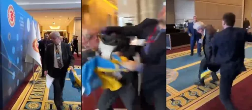 俄烏代表出席黑海經濟會議 為了國旗大打出手