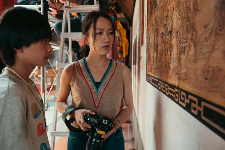 范宸菲挑戰高台拍戲。公視台語台提供