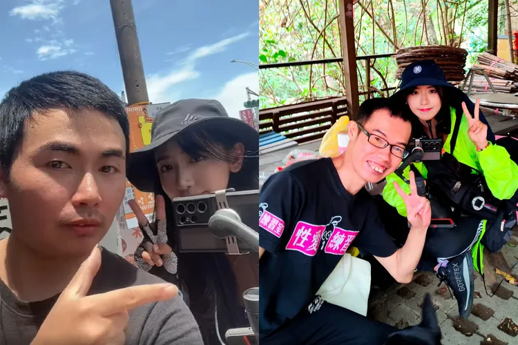 吃屎哥與鄧佳華找企鵝妹合照。取自吃屎哥與鄧佳華臉書