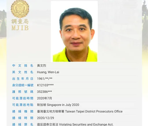 印股票換鈔票詐201億潛逃! 康友前董座黃文烈泰國落網