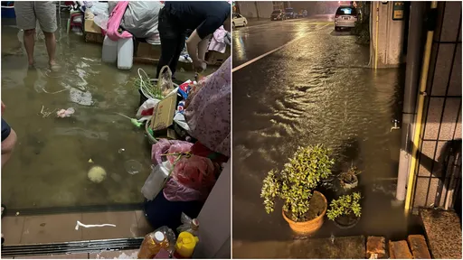 多圖|雷雨襲桃竹「洪水衝進家中」 居民半夜驚醒見慘況:欲哭無淚