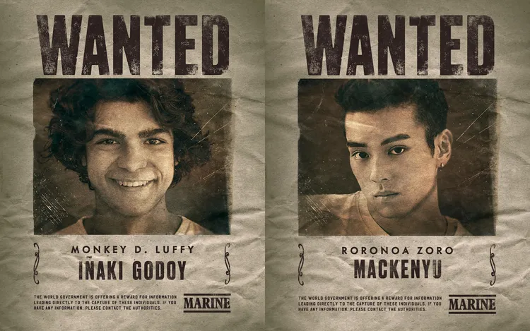 魯夫、索隆分別由墨西哥男星伊納基戈多伊（左圖）、新田真劍佑擔任。翻攝官方IG