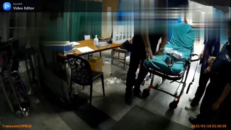 台南醫院檢傷區發生救護暴力事件。讀者提供