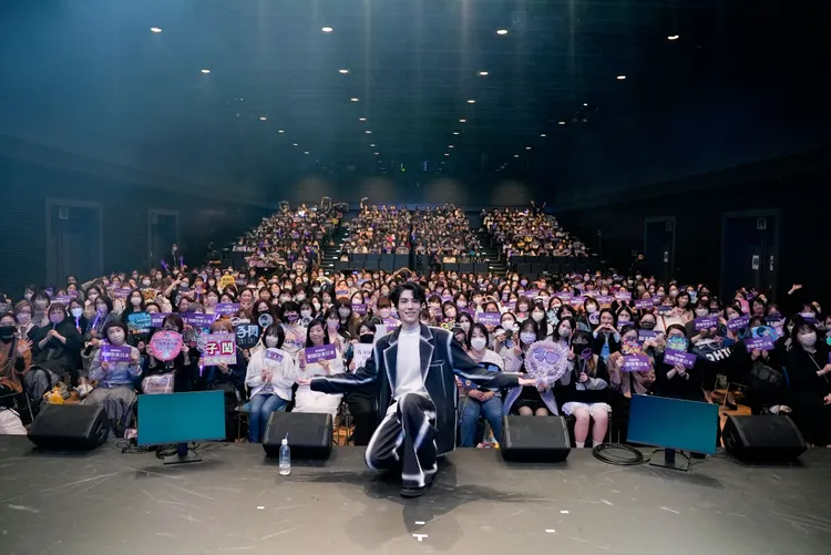 林子閎於東京開2場見面會，來自各地粉絲冒雨前來。TVBS提供