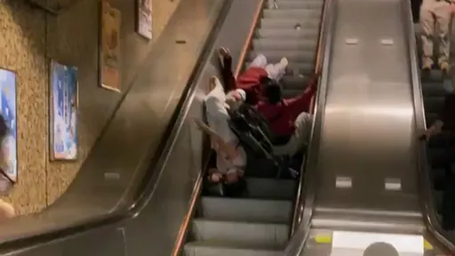 她推輪椅偏要搭電扶梯 「倒摔1打2全倒」3女負傷卡住了