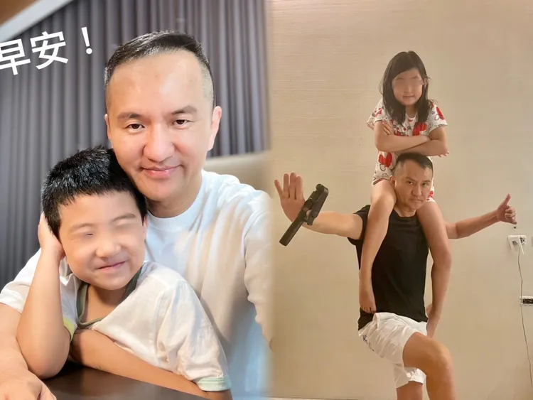 常如山和獨子及二女兒零距離。常如山提供